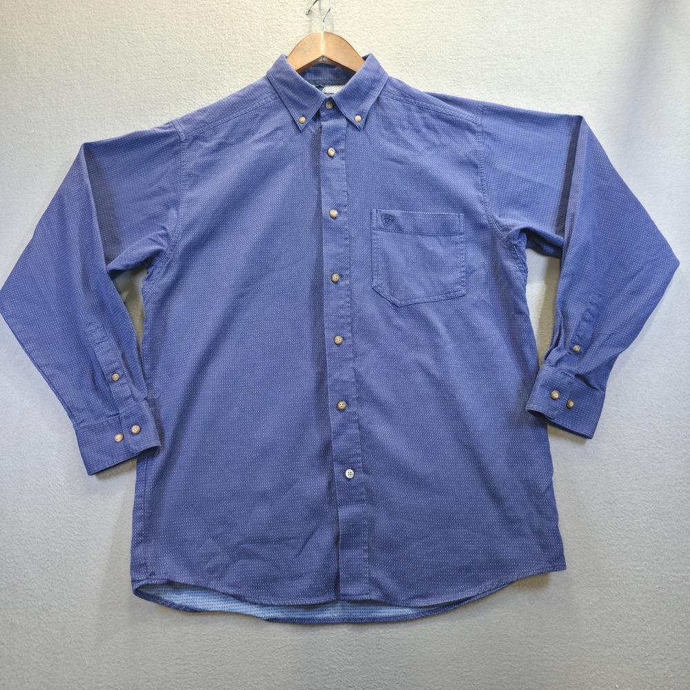 Ariat Pro Series Men's Blue‎ Long Sleeve Button Up Shirt Size Medium